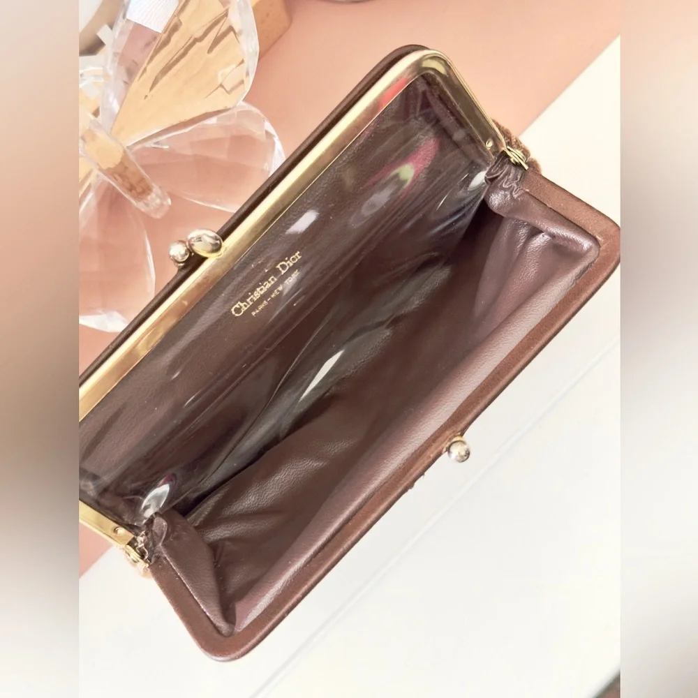 Vintage Dior Trotter Large Kisslock Card Wallet- 7.5”